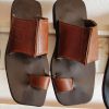 Men Brown Leather Comfort Sandals